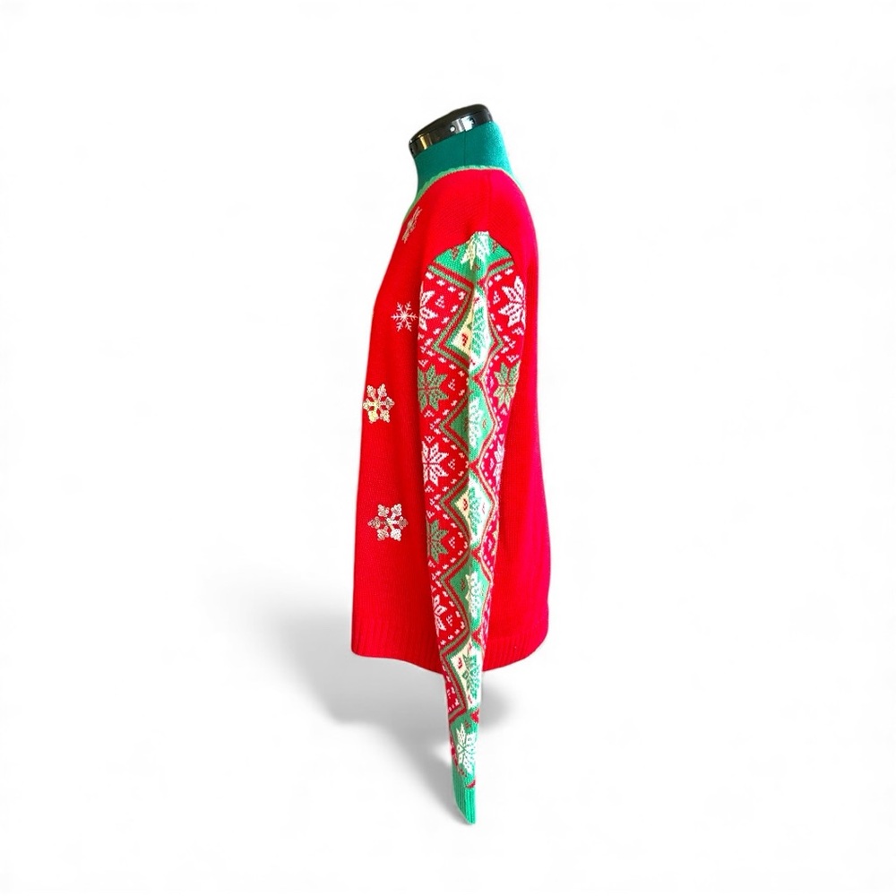 Target 33 Degrees Red and Green Llama Holiday Sweater - Picture 4 of 5